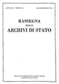 Rassegna degli Archivi di Stato, anno XXIV, nn. 2/3, 1964