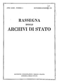 Rassegna degli Archivi di Stato, anno XXIII, n. 3, 1963